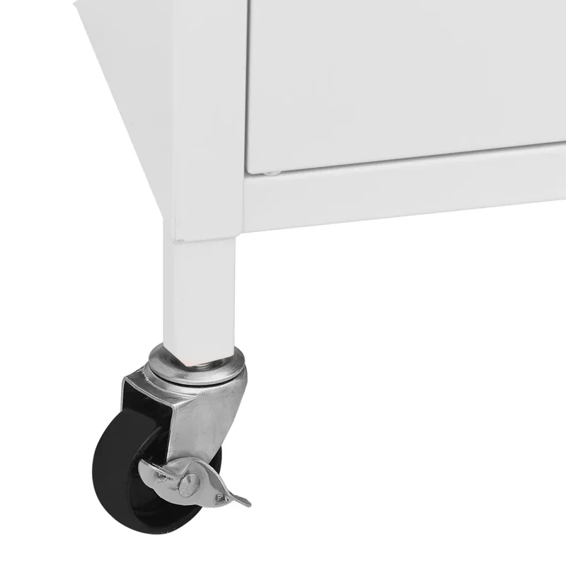 Armoire de rangement mobile avec étagère réglable 60 x 35 x 56 cm en acier blanc 02_0046902