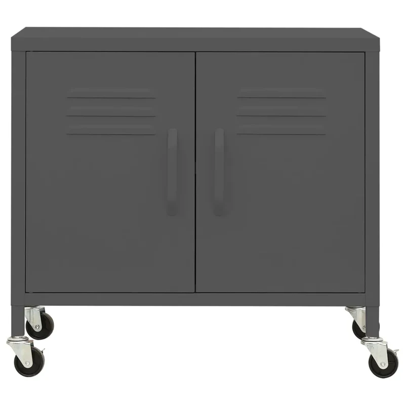 Armoire de rangement mobile avec étagère réglable 60 x 35 x 56 cm en acier anthracite 02_0046900