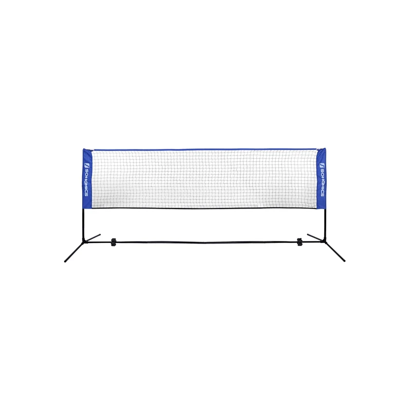 Filet de badminton réglable extérieur 500 x 103 cm facile à installer pour loisirs en PE bleu 12_0009335