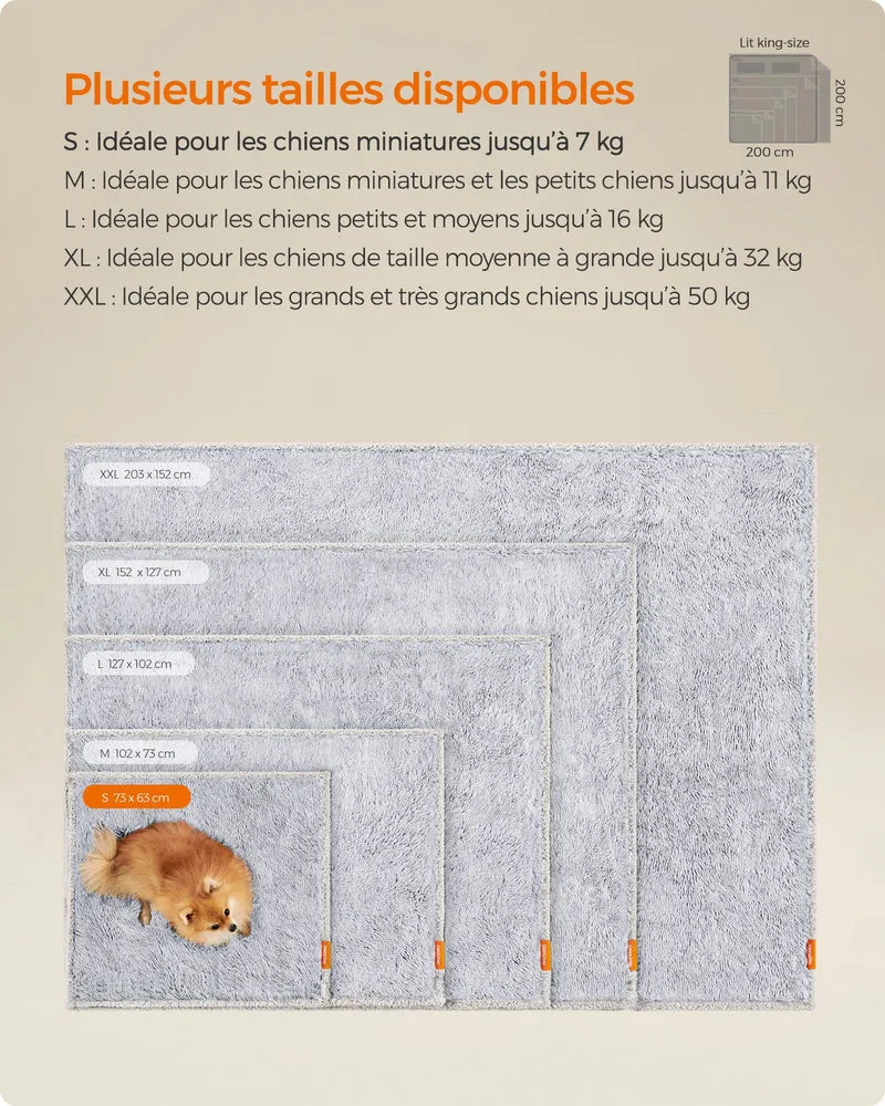 Couverture pour chien réversible protection canapé 73 x 63 cm ambiance cosy en peluche gris ombré 12_0011428
