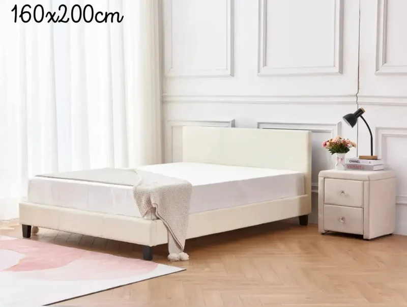 Cadre de Lit MELBOURNE - Cadre de Lit Design avec Tête de Lit Haute, Moderne et Élégant - De 140 à 160 cm