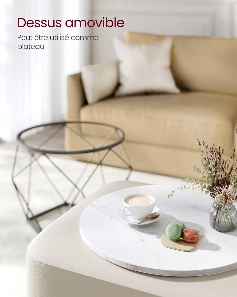 Lot de 2 tables d'appoint rustiques design contemporain 50 x 50 x 50 cm en aggloméré marron 12_0009792