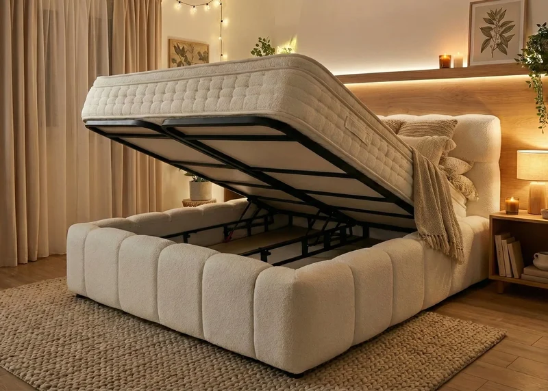Alya - Lit Coffre avec Tête de Lit - 140 à 180 cm