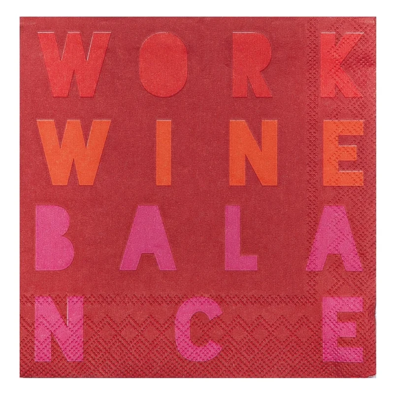 Serviette en Papier WORK, WINE, BALANCE