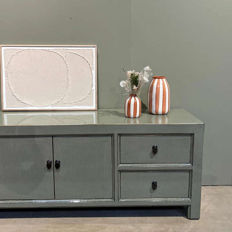 Commode Basse 2P 4T Gris