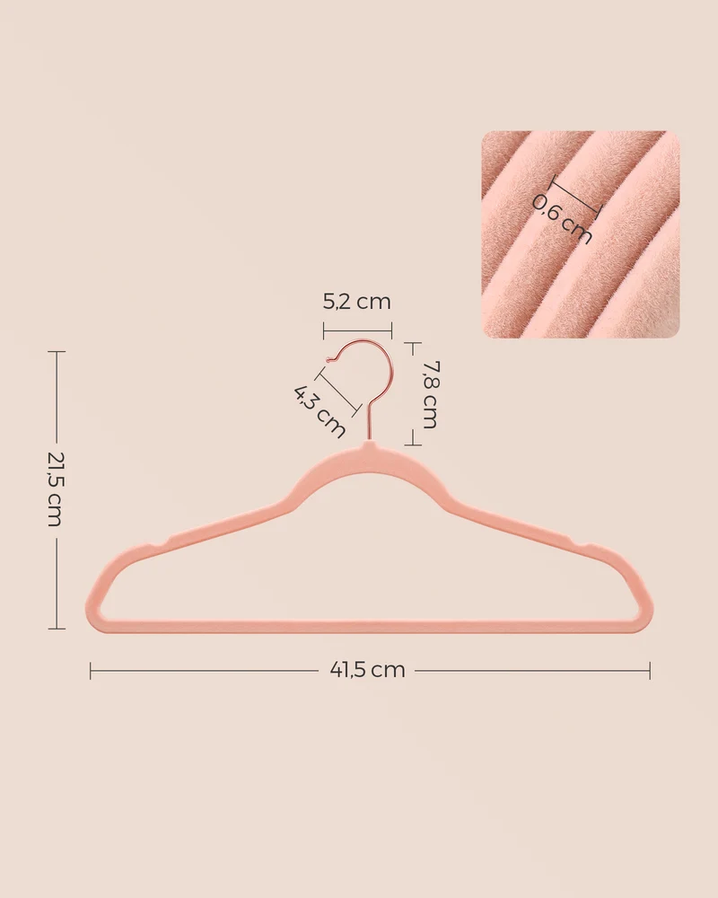 Lot de 20 cintres fins résistants pour manteaux chemises 41,5 x 21,5 cm grande capacité de charge en velours noir 12_0010219