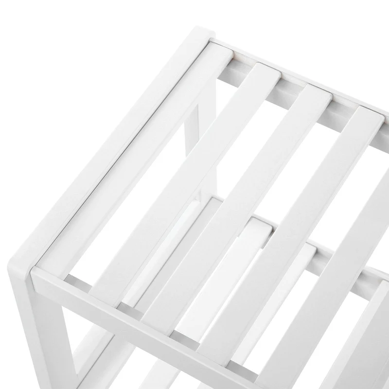 Étagère à chaussures 70 x 26 x 33 cm style moderne rangement pratique pour entrée en bambou blanc 12_0008164