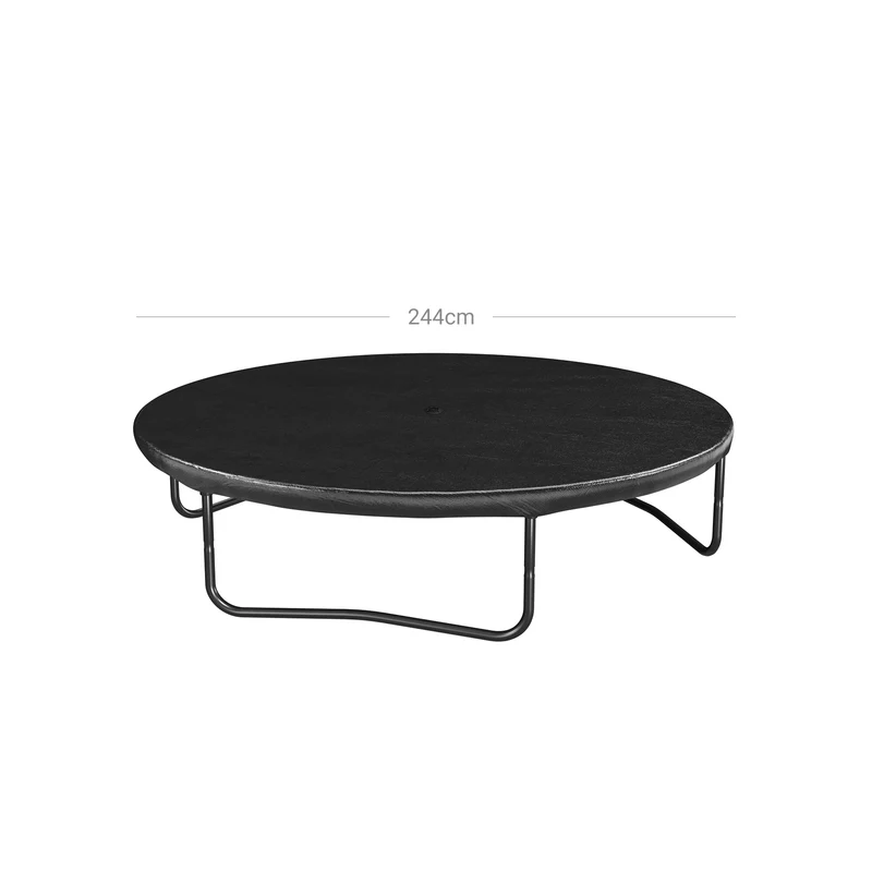 Housse de trampoline bâche de protection diamètre 305 cm avec trou d’évacuation d’eau protection contre la pluie le soleil la neige sangles élastiques crochets noir stc010b01 12_0001979