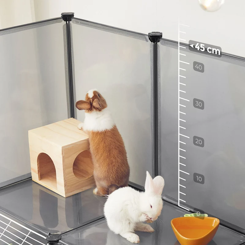 Enclos modulable pour petits animaux extérieur 143 x 108 x 92 cm en plastique gris 12_0010307