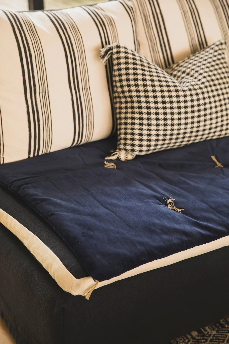 Housse de coussin pied de poule