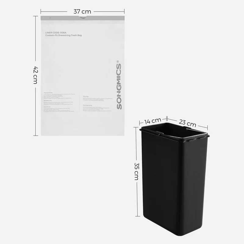 Lot de 90 sacs poubelles 8L étanches pour tri et transport pratiques 37 x 42 cm en plastique blanc 12_0010234