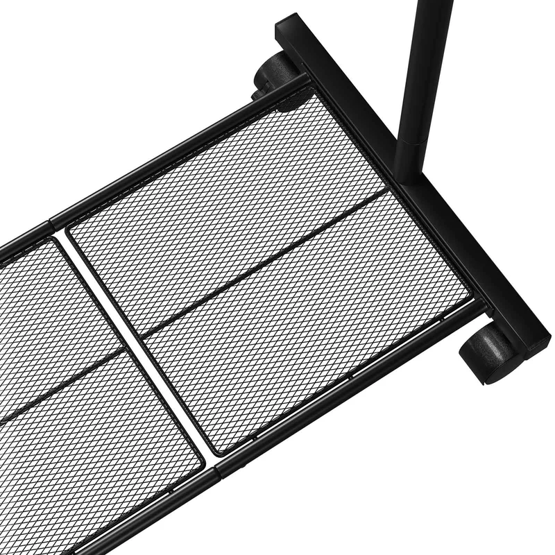 Portant à vêtements mobile avec étagère de rangement 92,5 x 40,5 x 158 cm espace gain de place design moderne en acier noir 12_0010001
