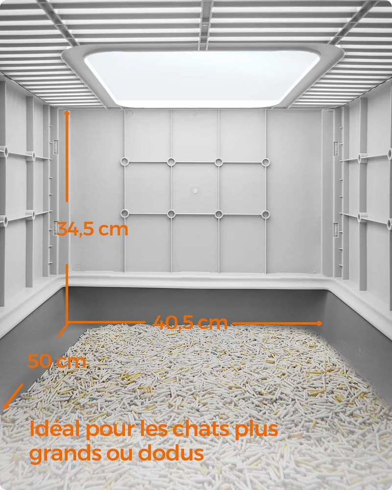 Bac à litière pour chat jusqu'à 15 kg pelle gris clair foncé 12_0007860