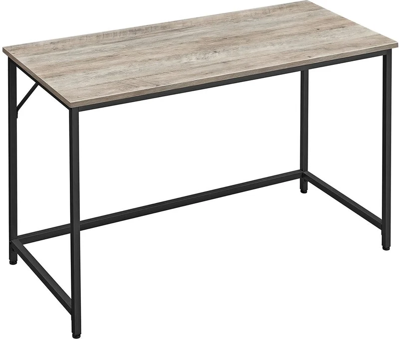 Bureau design industriel ergonomique 80 x 50 x 75 cm avec assemblage simple style contemporain en aggloméré grège 12_0010434