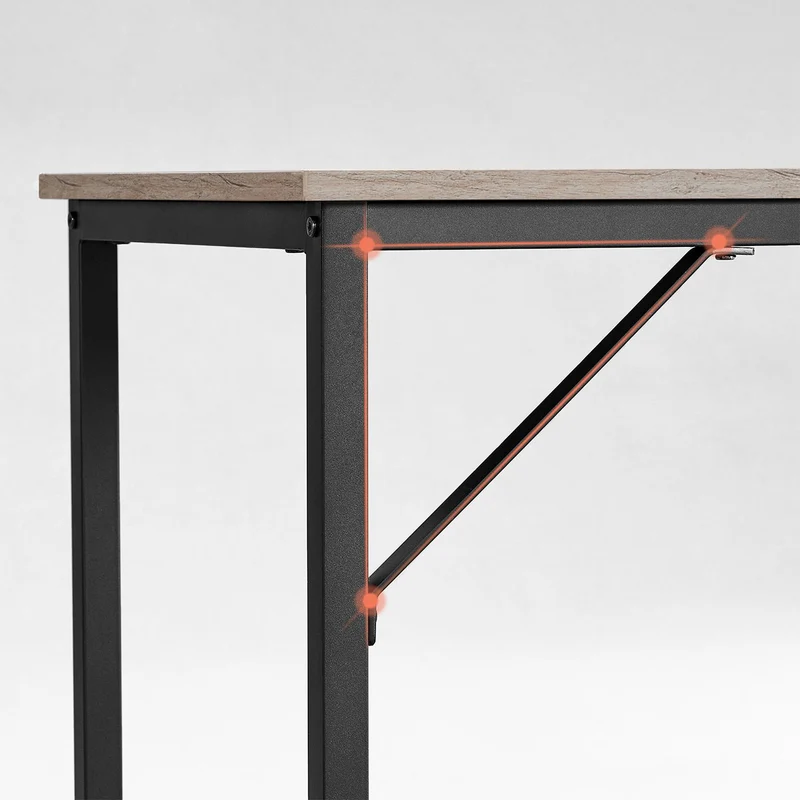 Bureau design industriel ergonomique 80 x 50 x 75 cm avec assemblage simple style contemporain en aggloméré grège 12_0010434