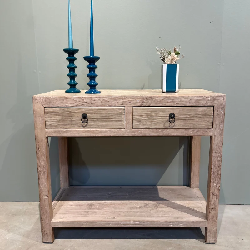 Console avec étagère 2T Naturel