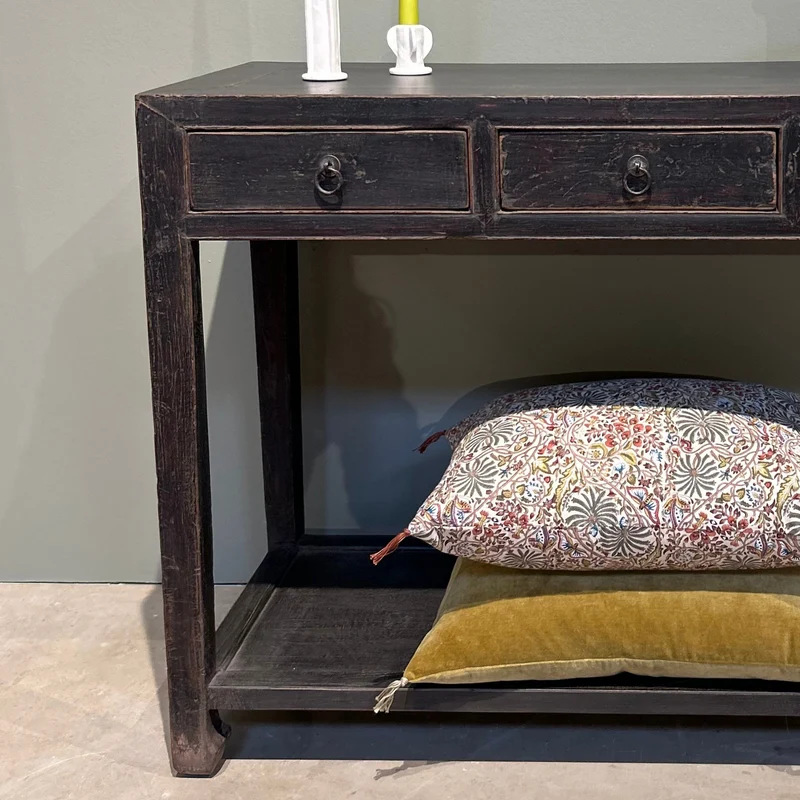 Console 3T avec étagère Noir