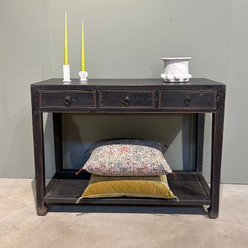 Console 3T avec étagère Noir