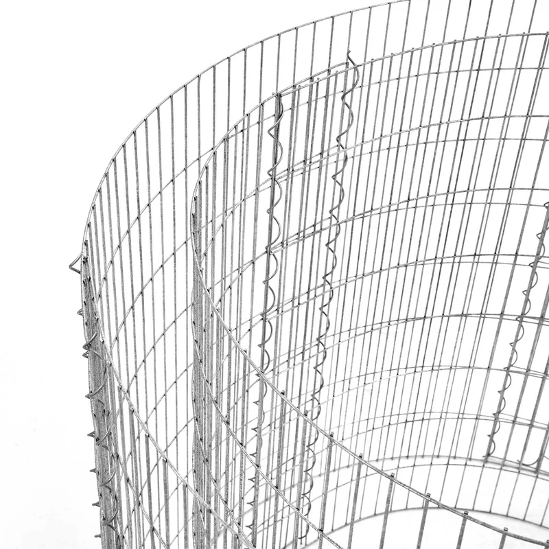 Gabion rond pour pierres jardin 90 x 40 cm assemblage facile décoratif en acier galvanisé argent 12_0010003