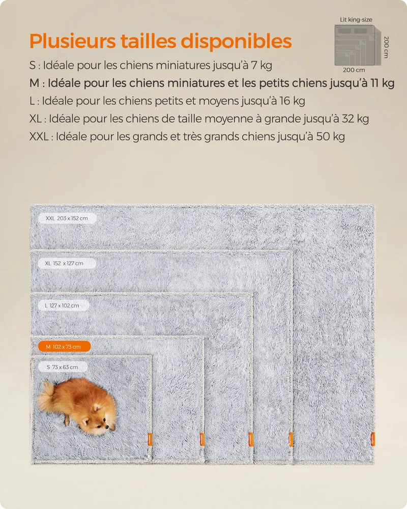 Couverture chien réversible protection canapé 102 x 73 cm confort doux style moderne en peluche gris ombré 12_0011208