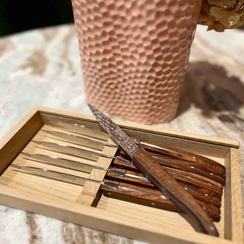COFFRET 6 COUTEAUX LAGUIOLE EN BOIS DE VIOLETTE