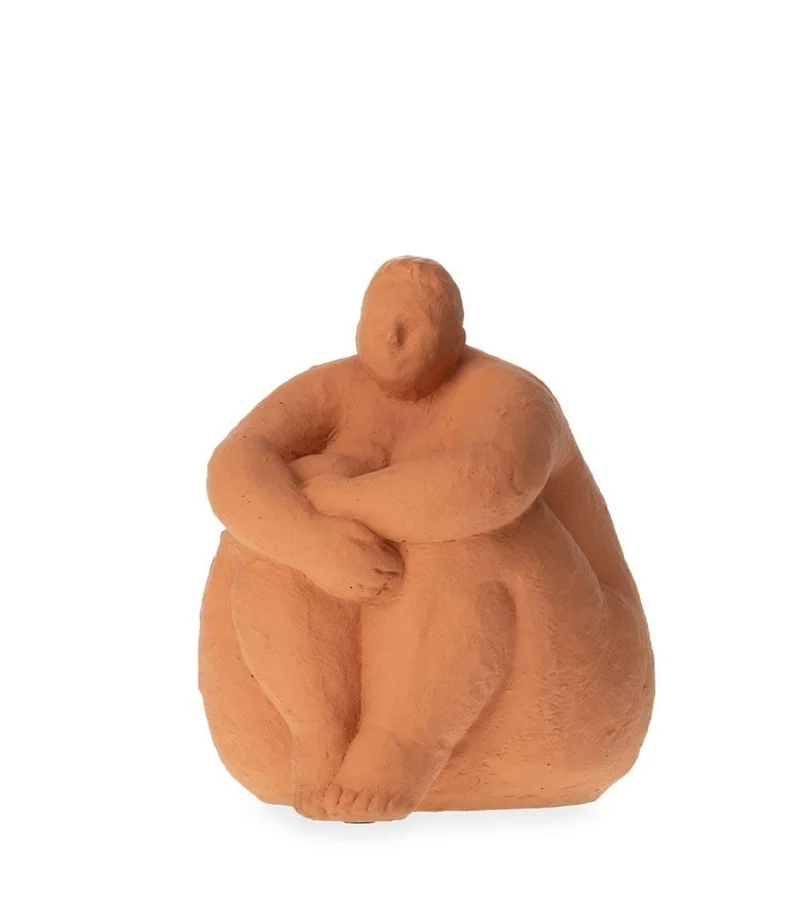 Statue Sumette Assise Gingembre 14x14xH17.5cm