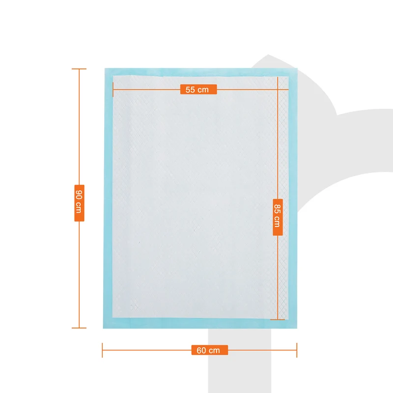 Lot de 100 tapis éducateurs pour chiots apprentissage propreté 60 x 90 cm en non-tissé bleu 12_0008995