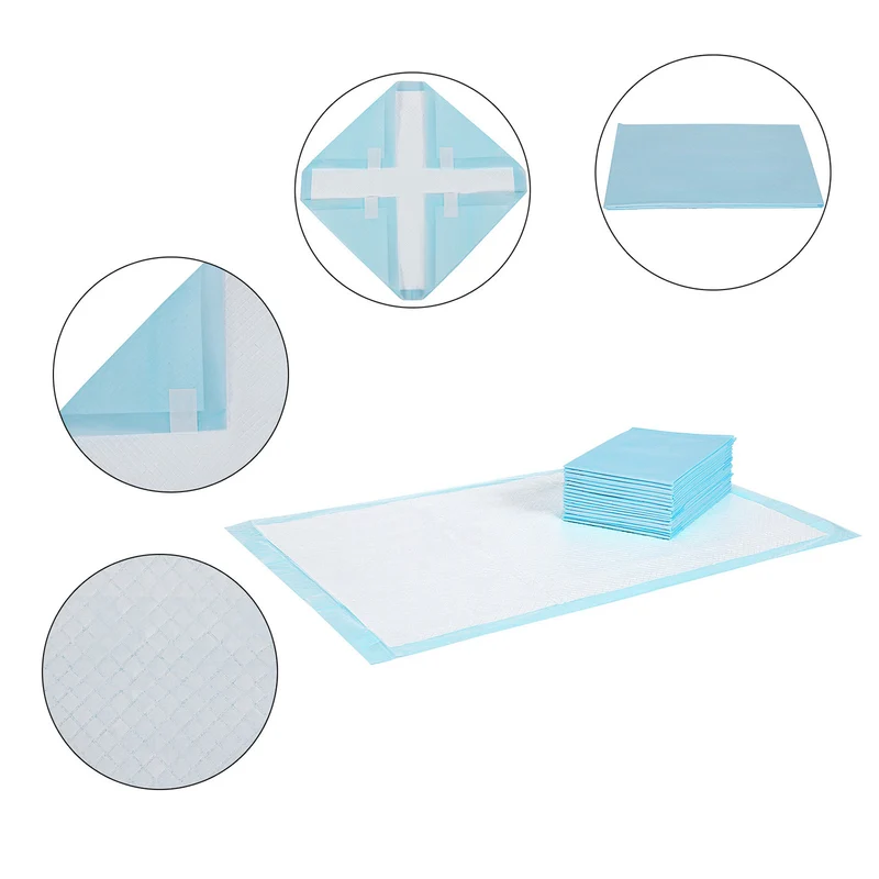 Lot de 100 tapis éducateurs pour chiots apprentissage propreté 60 x 90 cm en non-tissé bleu 12_0008995