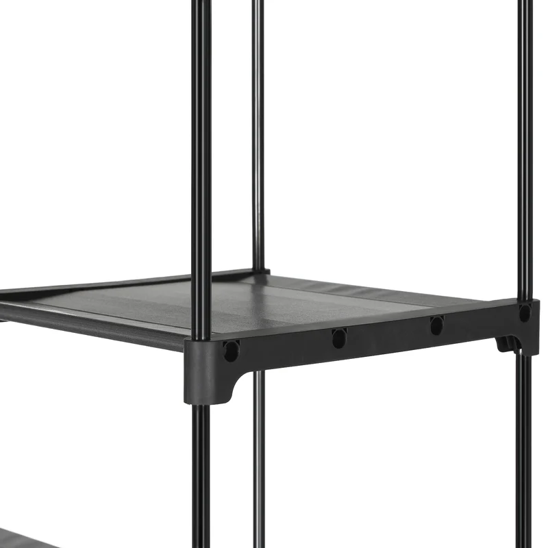Armoire de rangement penderie portable avec barre de suspension 140 x 43 x 174 cm gain de place design moderne en tissu gris 12_0009520