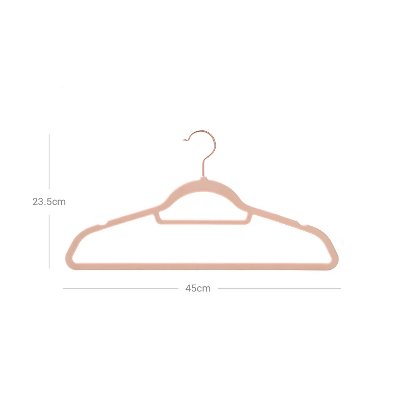 Lot de 50 cintres en velours antidérapants gain de place 45 x 0,6 x 23,5 cm pour vêtements délicats style moderne en velours noir