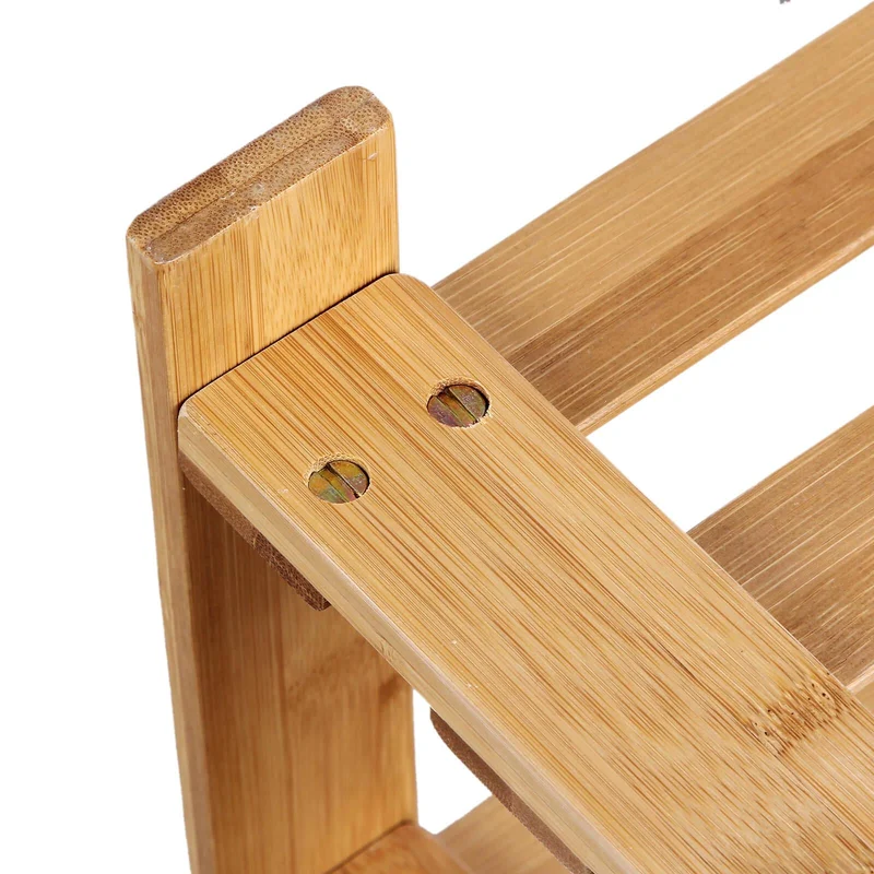 Banc étagère à chaussure en bambou naturel 3 niveaux pour entrée salle de bain salon couloir lbs90n 12_0003201
