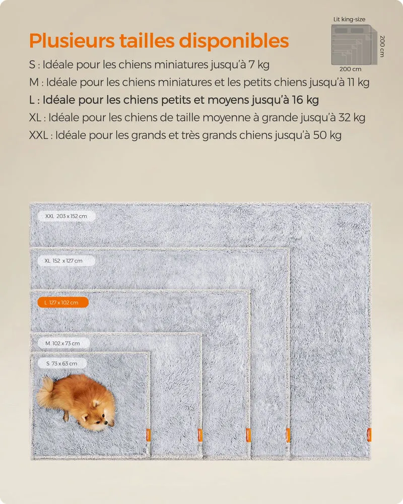 Couverture pour animaux réversible protection canapé 127 x 102 cm ambiance cosy en peluche gris 12_0011478