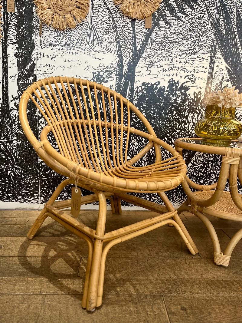 FAUTEUIL COQUILLE ROTIN