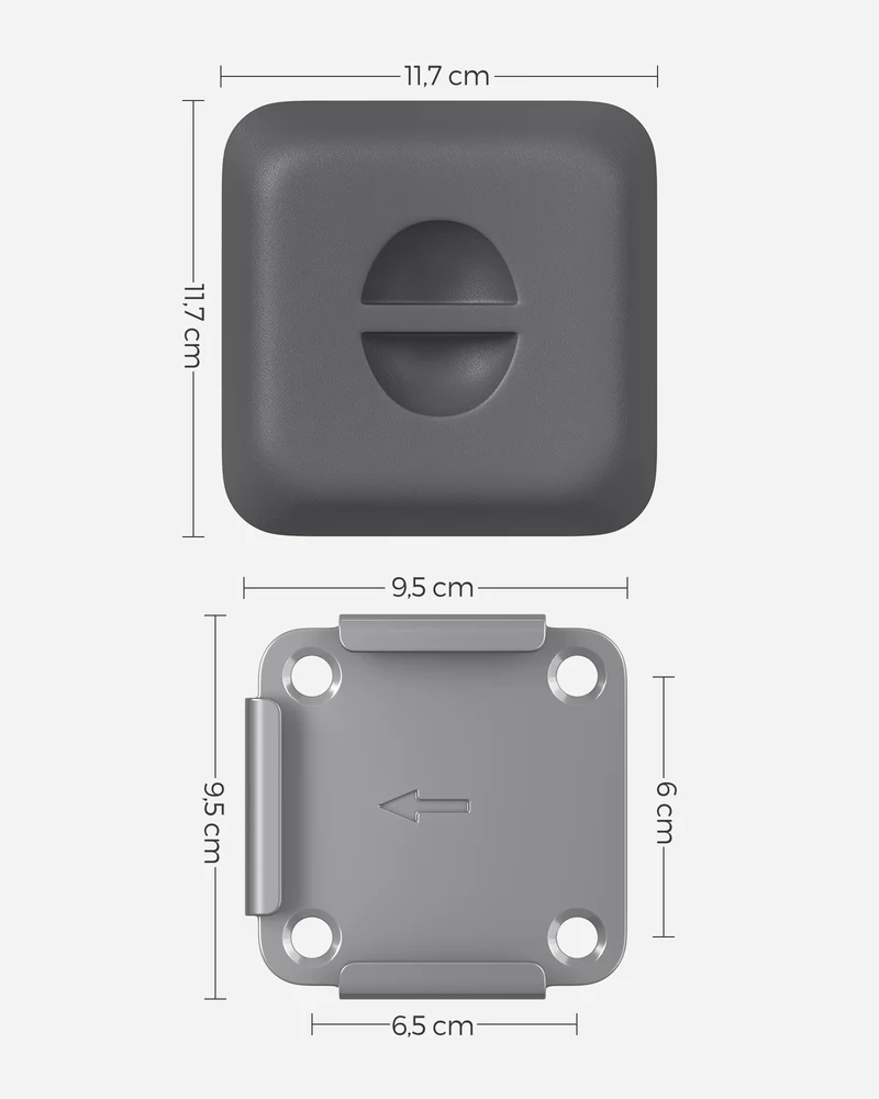 Socle de fixation pour store 115 x 115 x 15 mm avec finition robuste usage extérieur en acier gris 12_0008901
