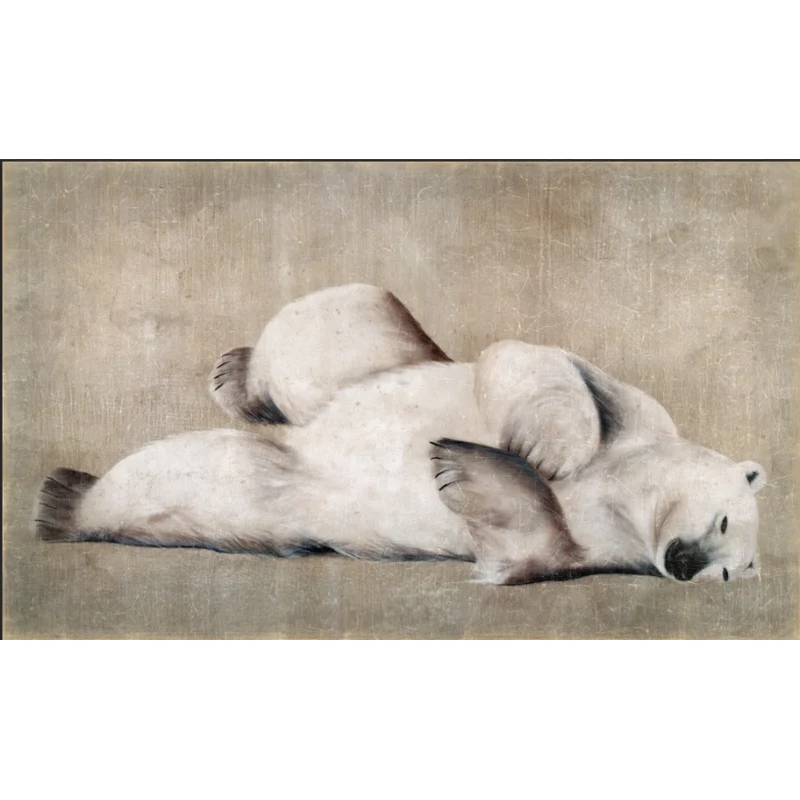 Tableau Papier Lying Bear