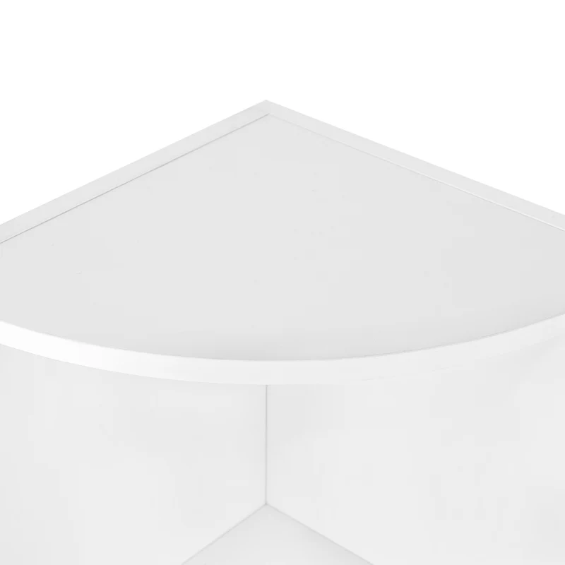 Étagère d'angle design moderne 30 x 30 x 129,5 cm pratique rangement déco salon en panneau de particules blanc 12_0008780