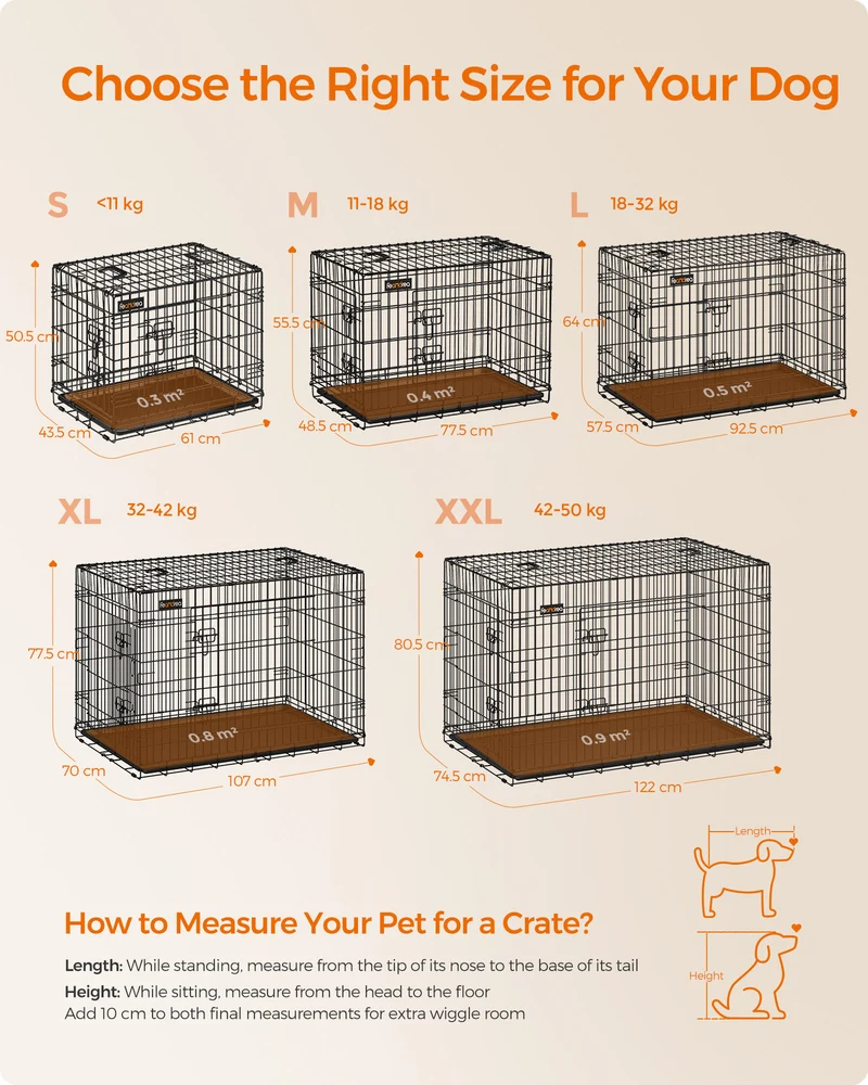 Cage pour chien pliable et transportable 106 x 70 x 77,5 cm avec poignées et plateau en fer noir 12_0008504