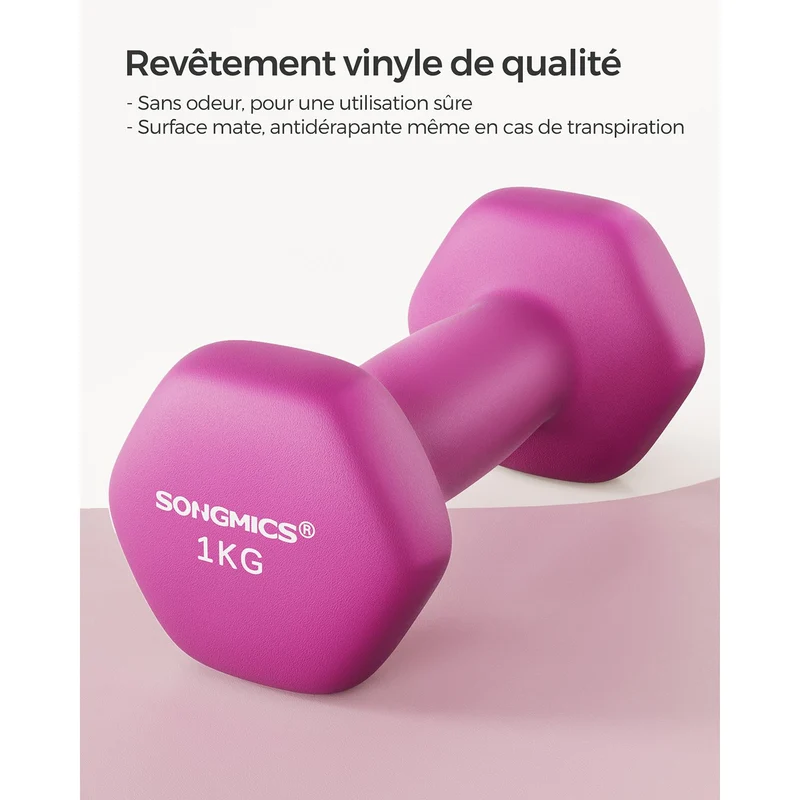 Lot de 2 haltères hexagonaux pour fitness entraînement salle de sport 13,5 x 6,5 cm en fer orange 12_0011037