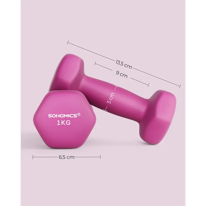 Lot de 2 haltères hexagonaux pour fitness entraînement salle de sport 13,5 x 6,5 cm en fer orange 12_0011037