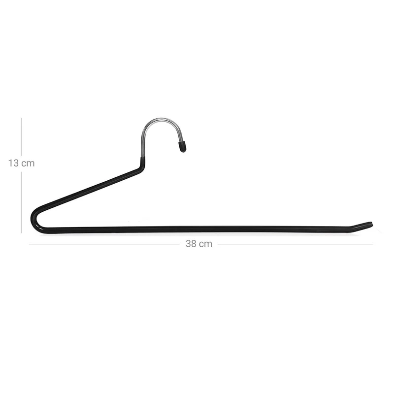 Cintres pour pantalons en métal lot de 20 revêtement antiglisse en pvc antidérapant solide diamètre 5 mm cintres pourpantalons longueur 38 cm cri004-20 12_0003473
