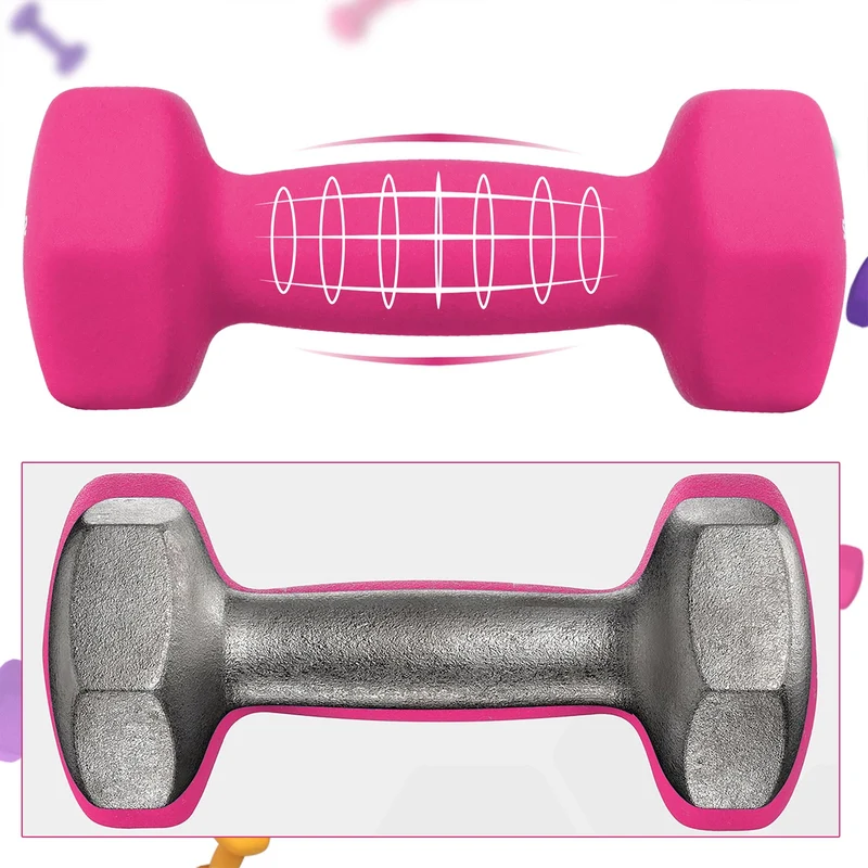 Lot de 6 haltères de musculation avec support de rangement 13,5 x 6,5 x 6 cm en fonte noir 12_0010669