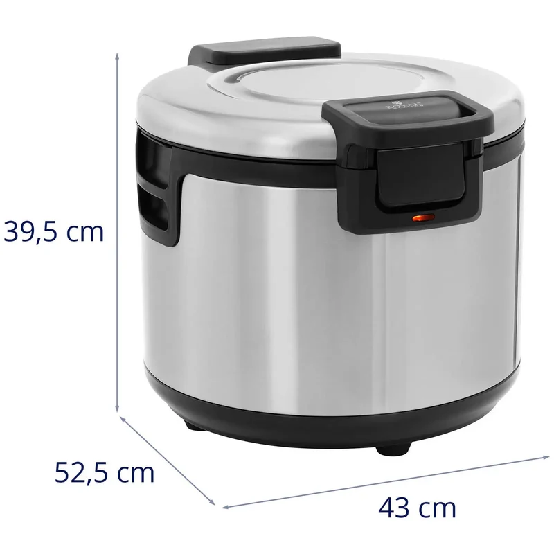 Chauffe riz maintien au chaud 26 l acier inoxydable aluminium pp téflon argenté 14_0008661
