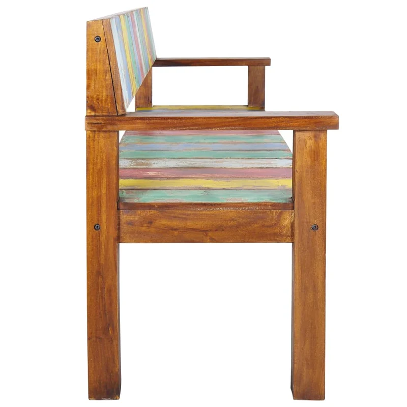Banc banquette 115 x 51 x 80 cm bois de récupération massif 02_0011009