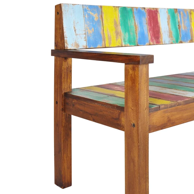 Banc banquette 115 x 51 x 80 cm bois de récupération massif 02_0011009