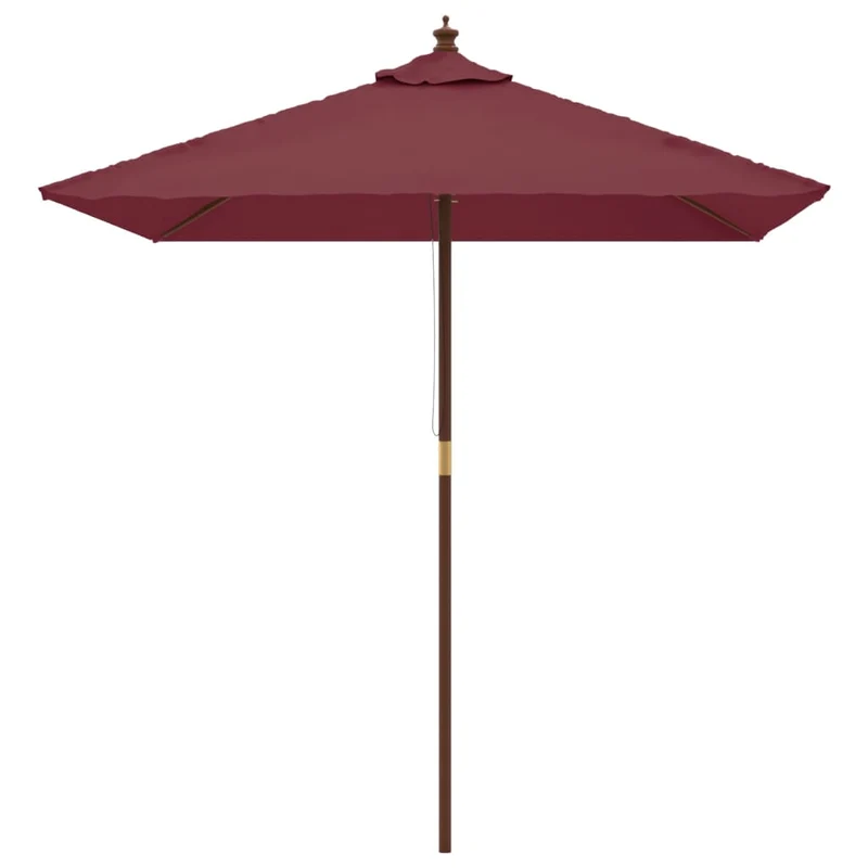 Parasol de jardin avec mât en bois 198 x 198 x 231 cm bordeaux rouge 02_0008348