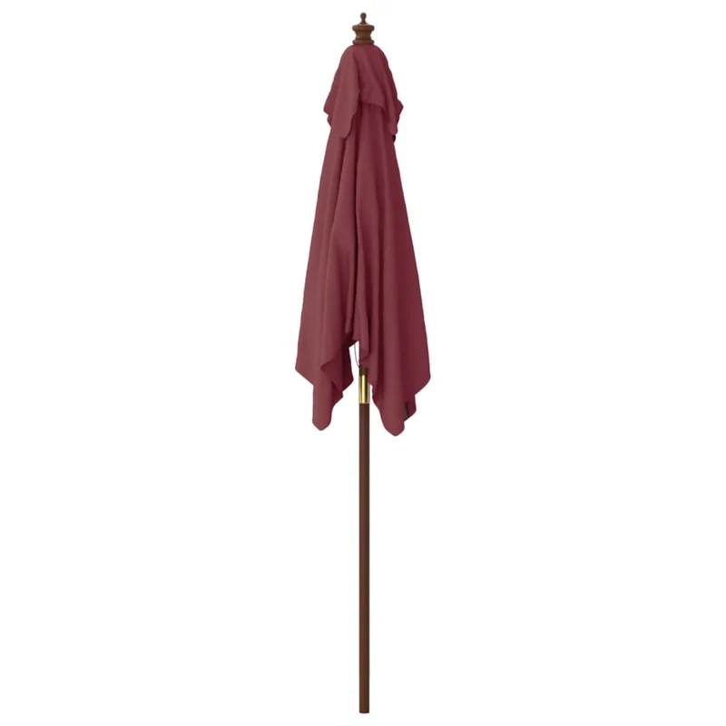 Parasol de jardin avec mât en bois 198 x 198 x 231 cm bordeaux rouge 02_0008348
