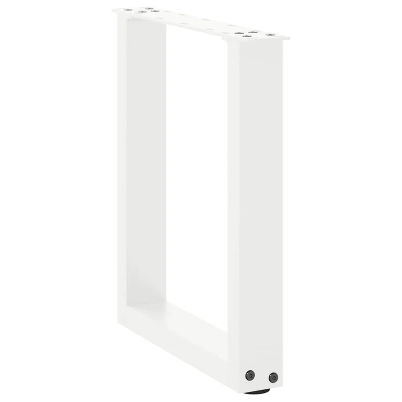 Lot de 2 pieds de table basse en U avec niveleurs réglables 28 x 42 cm design moderne en acier blanc 02_0057389