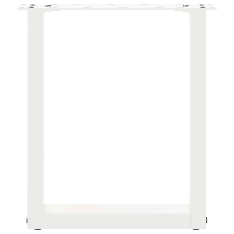 Lot de 2 pieds de table basse en U avec niveleurs réglables 28 x 42 cm design moderne en acier blanc 02_0057389