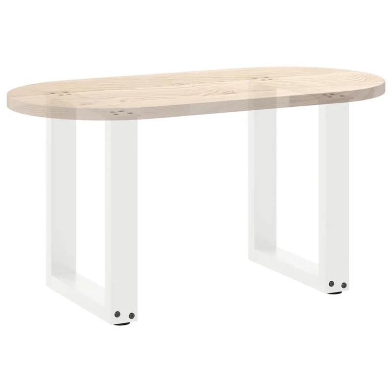 Lot de 2 pieds de table basse en U avec niveleurs réglables 28 x 42 cm design moderne en acier blanc 02_0057389