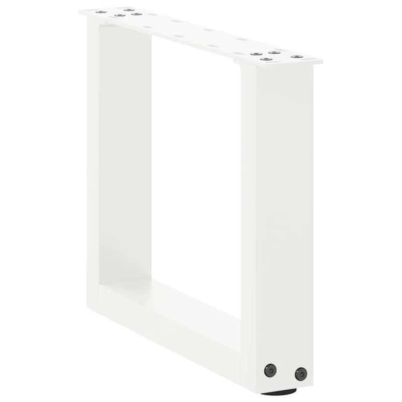 Lot de 2 pieds de table basse en U 30 x 30 cm fonctionnels modernes avec niveleurs en acier blanc 02_0057369